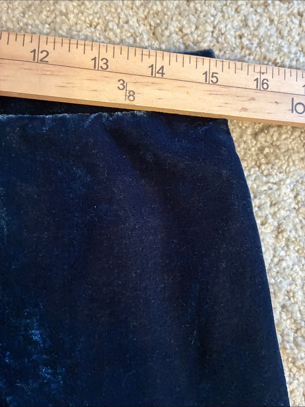 April Cornell Velvet Pants Navy Blue Straight Leg Pull On Size Small - Picture 6 of 8